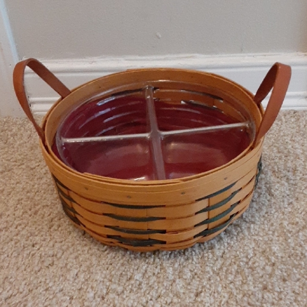 Woven Basket with Divided Insert
